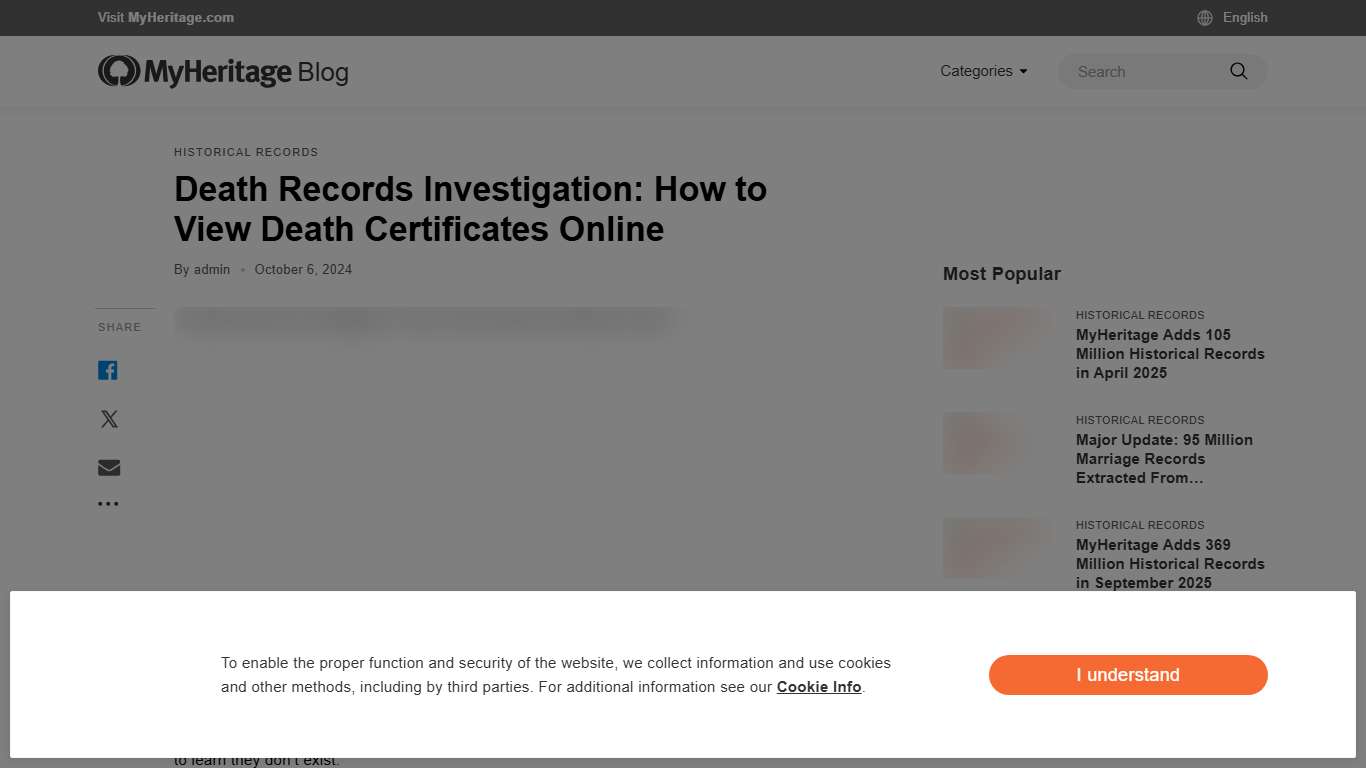 Death Records Investigation: How to View Death Certificates Online - MyHeritage Blog